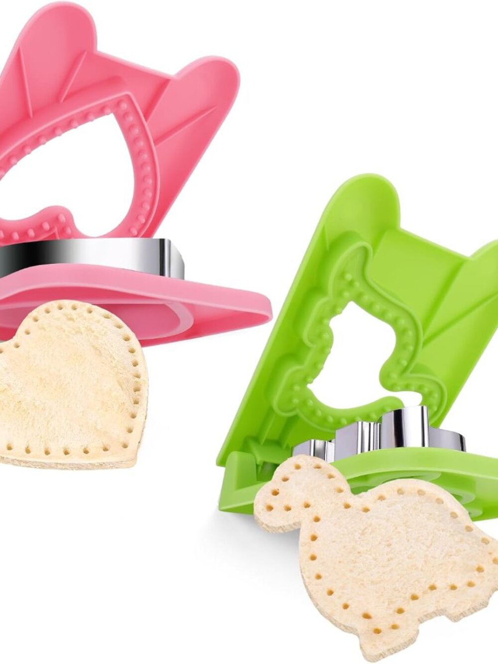 Sandwich Cutter & Sealer Set — Heart & Dino Bread Mold(1 Pack)